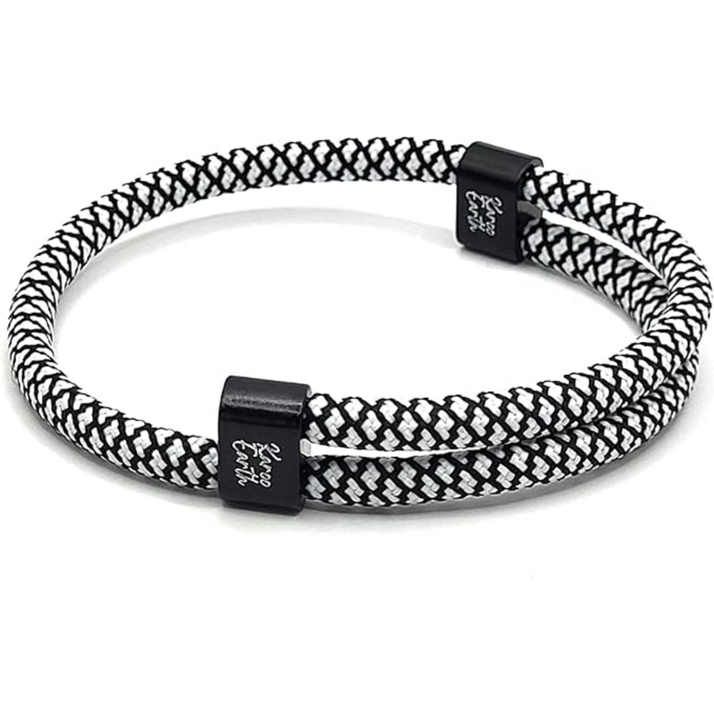 Black & White Karoo Earth Rope Adjustable Paracord Bracelet - KarooEarth