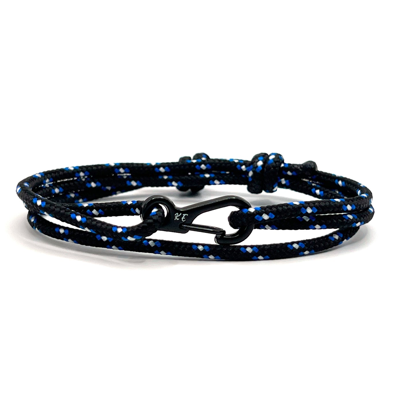 Adjustable Black Camo Carabiner Rope Bracelet - KarooEarth