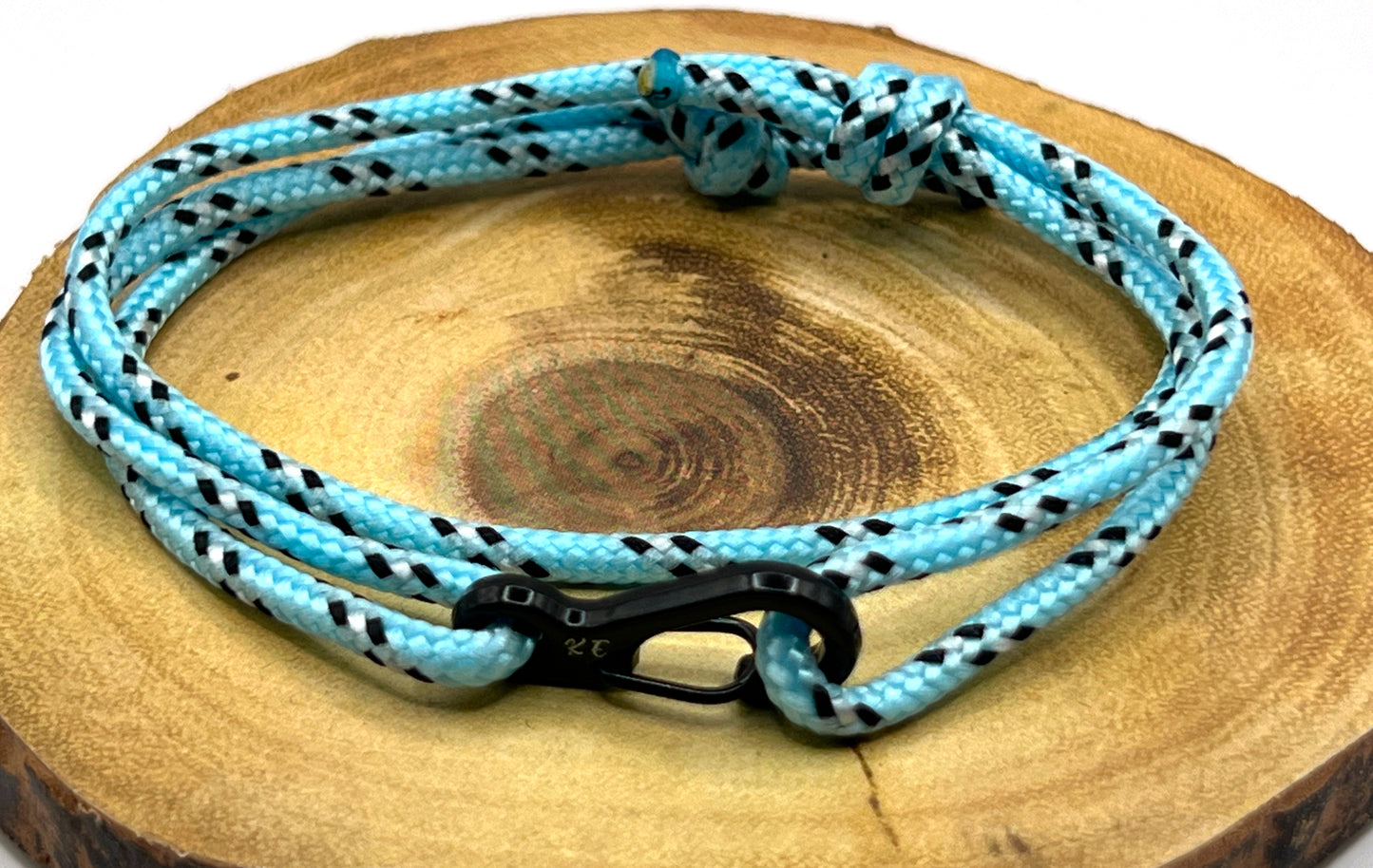 Adjustable Turquoise Carabiner Rope Bracelet - KarooEarth