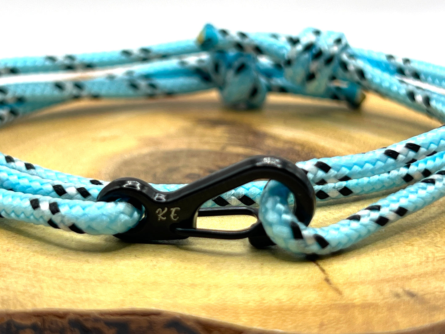 Adjustable Turquoise Carabiner Rope Bracelet - KarooEarth