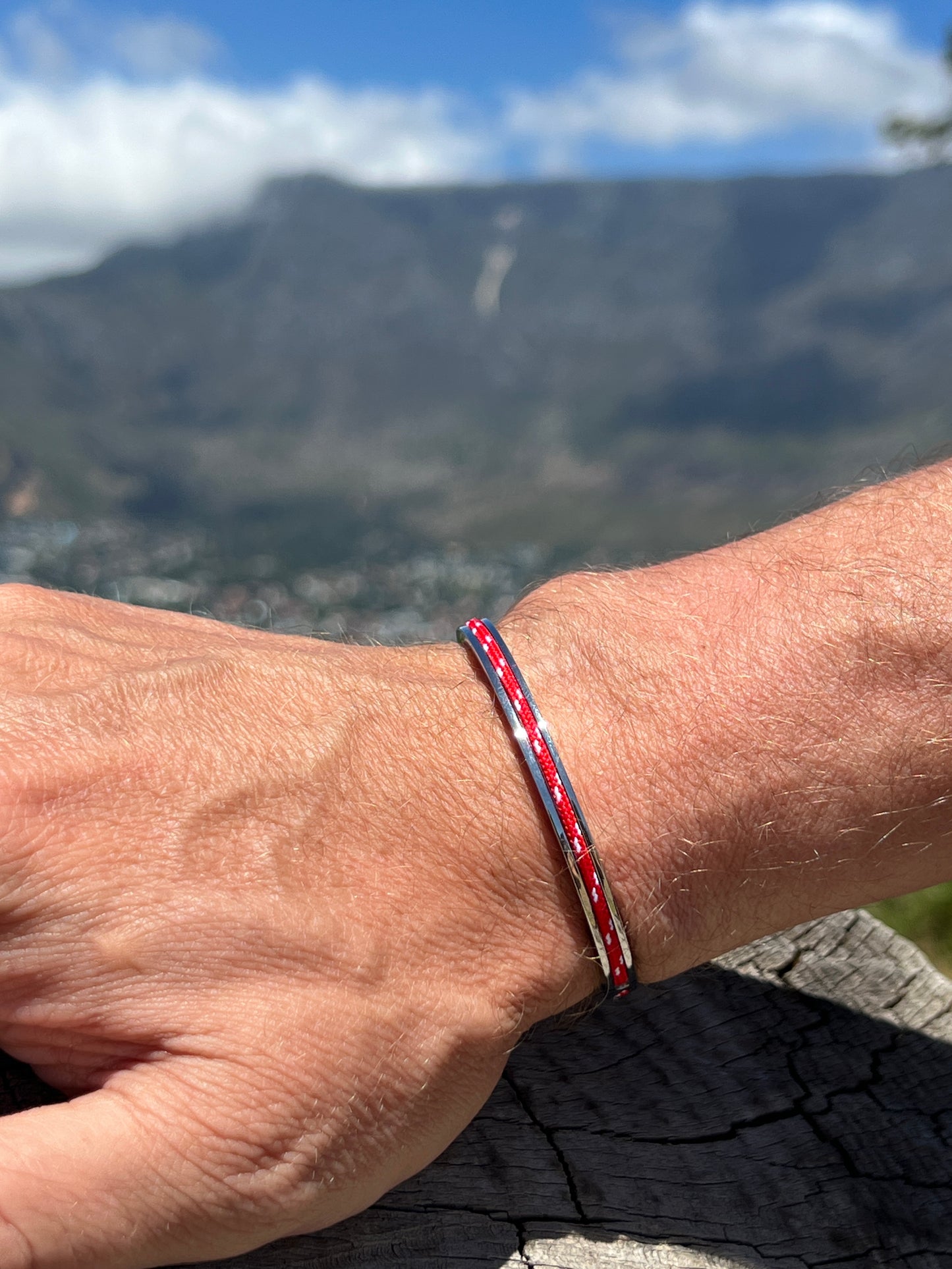 Stainless Steel Cuff Bracelet Red Ensign - KarooEarth
