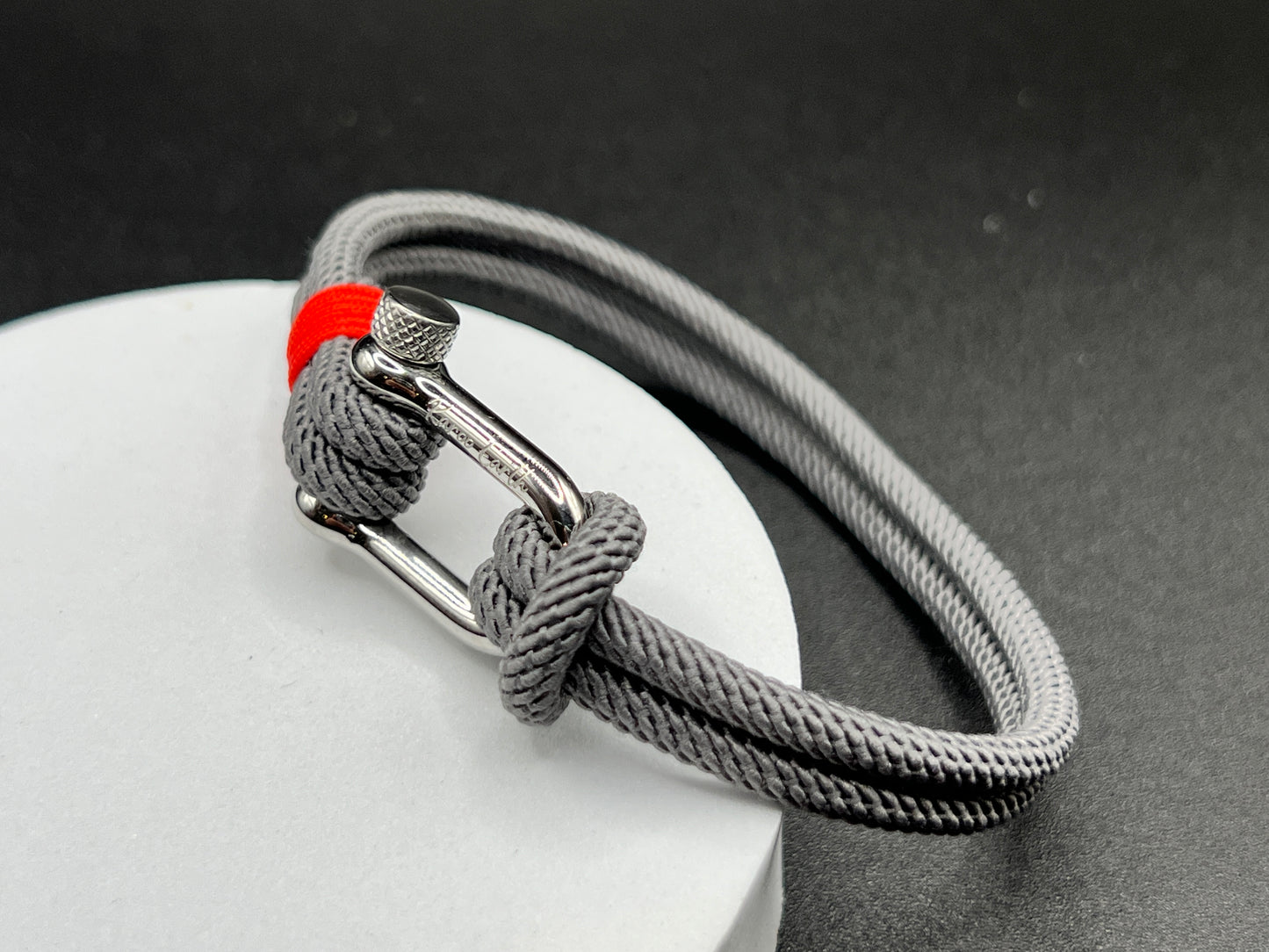 Grey Stainless Steel Nautical Sailing Rope Shackle Bracelet - KarooEarth