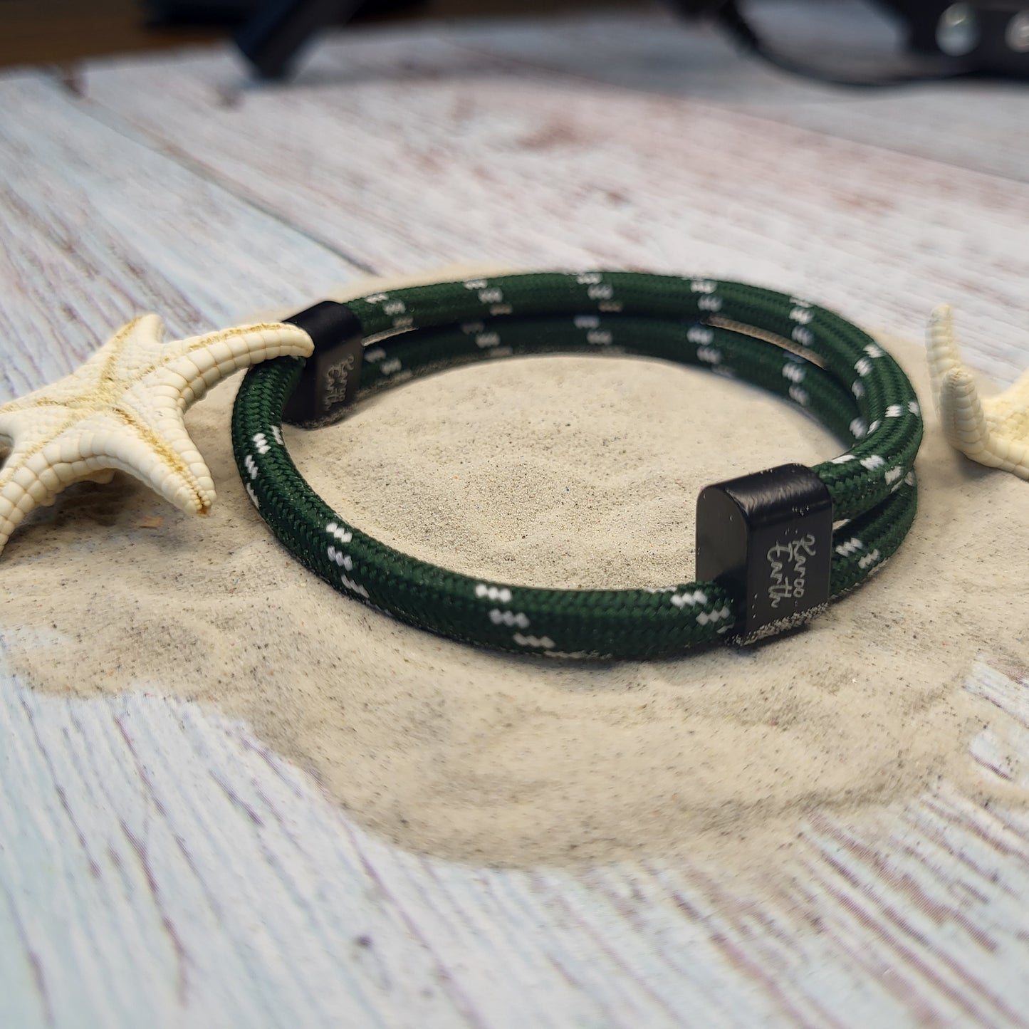 Green & White Karoo Earth Rope Adjustable Paracord Bracelet - KarooEarth