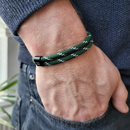 Green & White Karoo Earth Rope Adjustable Paracord Bracelet - KarooEarth