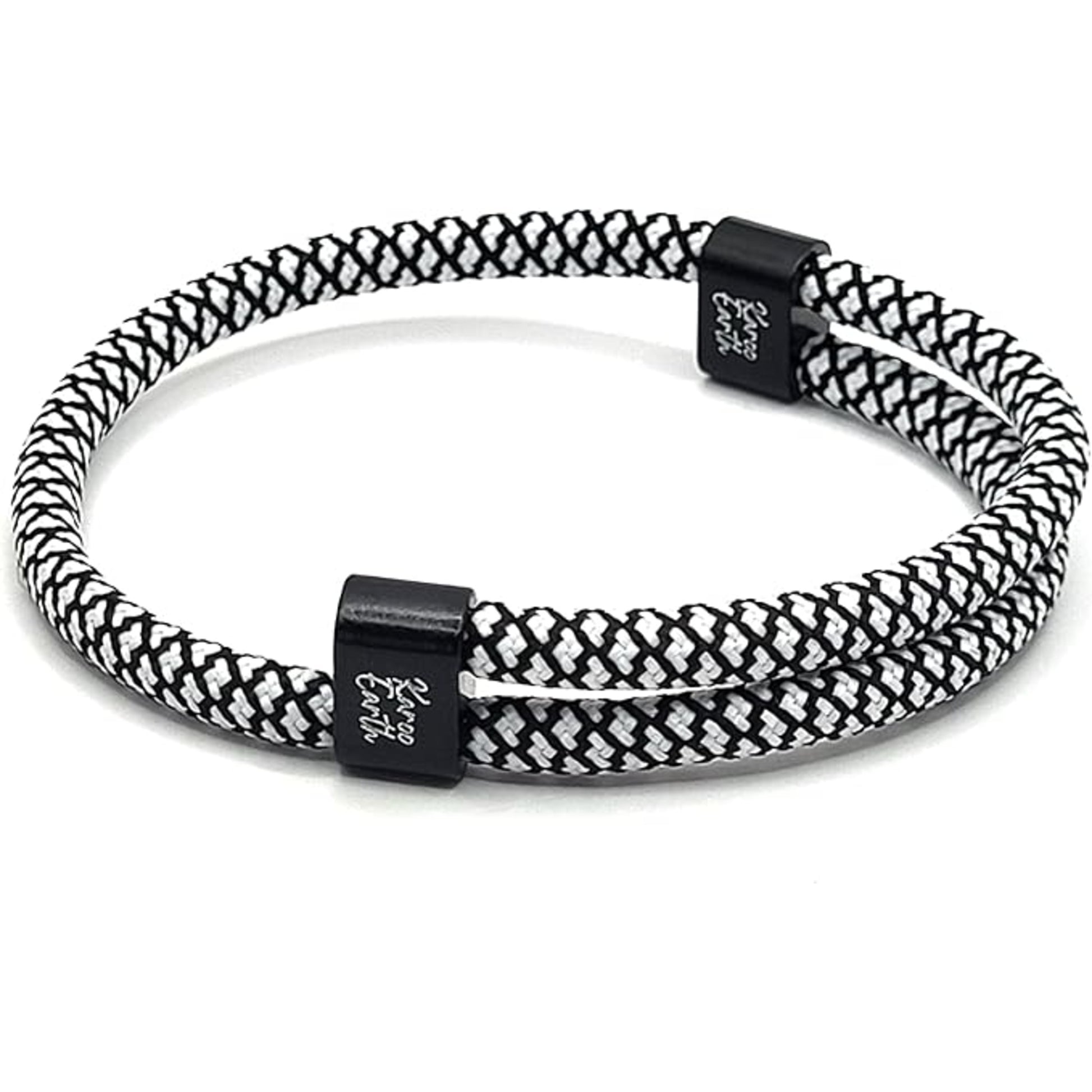 Black & White Karoo Earth Rope Adjustable Paracord Bracelet - KarooEarth