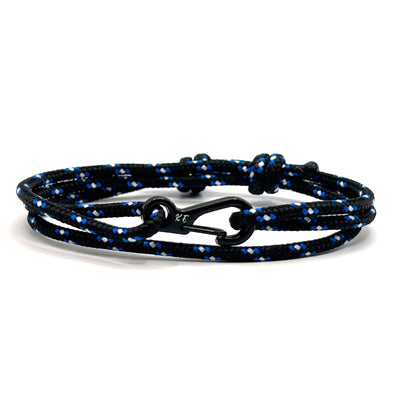 Adjustable Black Camo Carabiner Rope Bracelet - KarooEarth